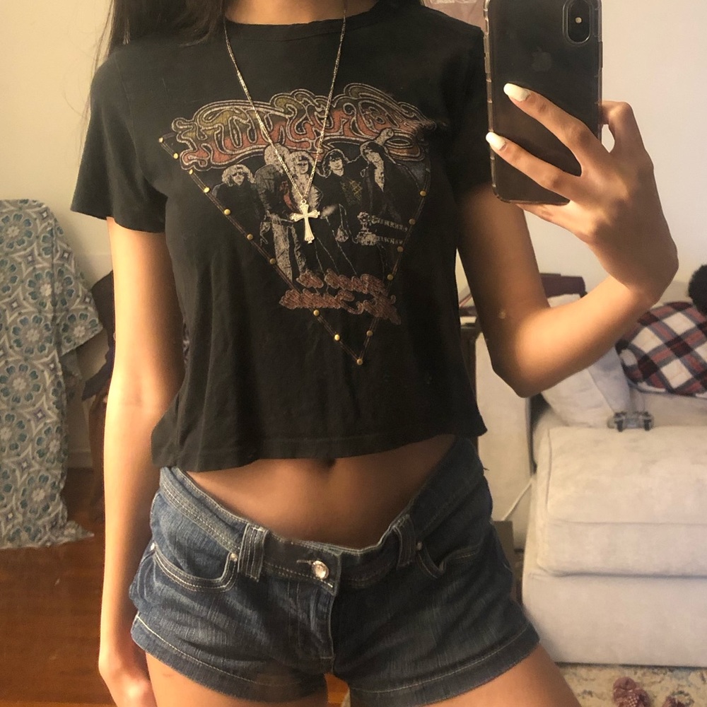 Aerosmith band cropped t-shirt